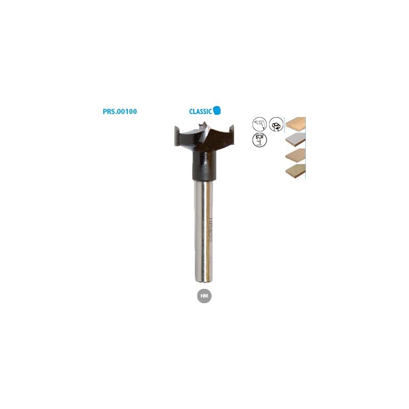 Leman - Mèches à façonner carbure à fond plat pour bois Classic ø 45 ø Queue 10 Long. 90mm