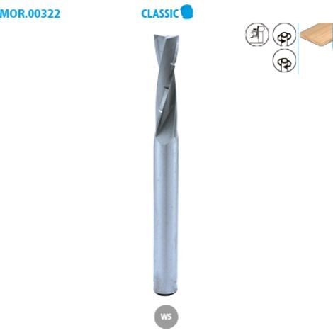 Mèche à mortaiser hélicoïdale WS D. 6 mm Lu. 40 mm Lt. 100 mm Q. 6 mm pour bois rotation à droite - 322.506.00 - Leman