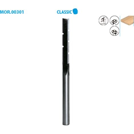 Mèche à mortaiser standard D. 12 mm Lu. 70 mm Lt. 120 mm Q. 12 mm pour bois rotation à gauche - 301.512.01 - Leman