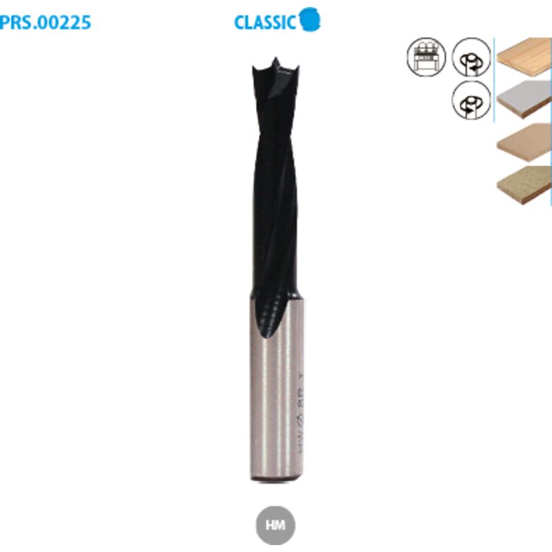 Mèche à tourillon carbure hm d. 8,2 mm l. 70 mm rotation à droite - 245.708.20 Leman