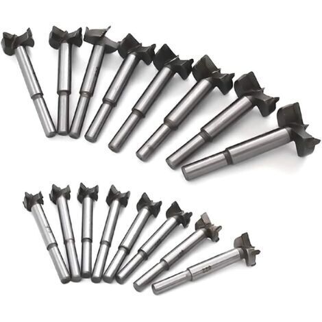 Meche Bois Forstner Foret 15-35mm 16PCS, Carbone Acier à Haute Vitesse Trépan