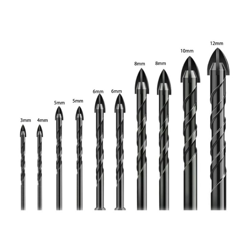 Csparkv - 10 Pièces Meche Carrelage,Meche Verre,Foret à Verre, Mèches pour Carrelage en Verre,Mèches en Céramique,avec Tige Hexagonale, pour Percer