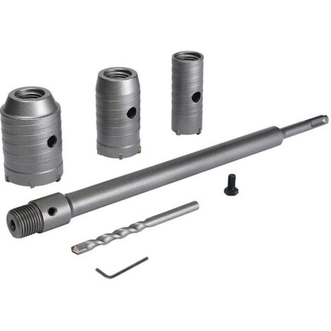 Mèche de forage en béton avec manche rond de 350 mm SDS Plus Trépan pour trou de sciage de béton Mèche de forage pour mur en pierre de ciment avec expansion de 30/40/50 mm （Argent)