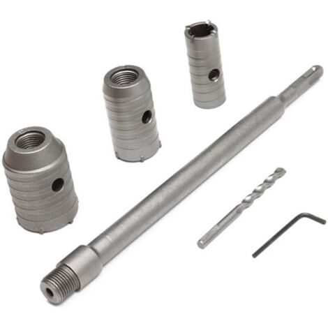 Mèche de forage en béton avec manche rond de 350 mm SDS Plus Trépan pour trou de sciage de béton Mèche de forage pour mur en pierre de ciment avec expansion de 30/40/50 mm （Argent)