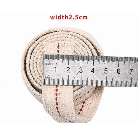 Mèche de lampe à pétrole en coton tressé, 1 m, mèche plate en coton pour lampe à pétrole - 2,5 cm