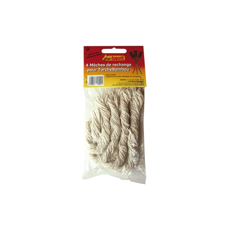 FAVORIT - Meches rechanges torche bambou x 4