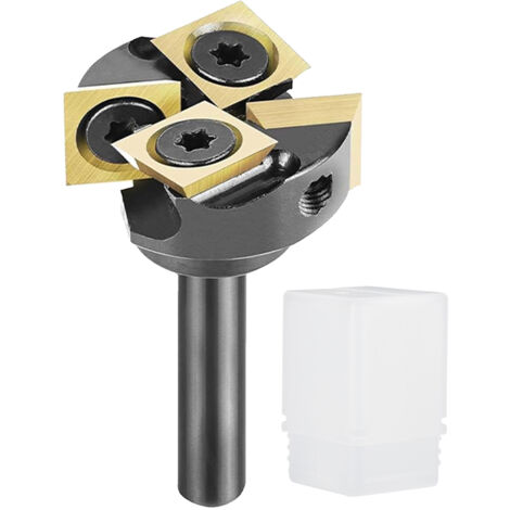 Mèche de routeur d'aplatissement de dalle, tige de 1/4, diamètre de coupe de 1 pouce, revêtement ATS, 2 + 2 cannelures, insert en carbure, surface de spoiler CNC pour bois dur et tendre