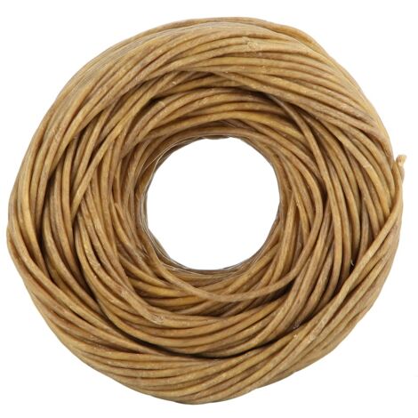 Mèche en fibre naturelle de cire d'abeille pour bougies parfumées DIY, 200 pieds (Foncé)