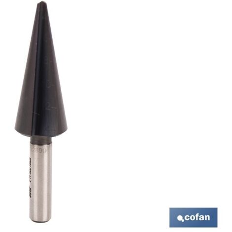 Mèche étagée fraisée en titane HSS (Ø3-14 mm.) COFAN 09901010