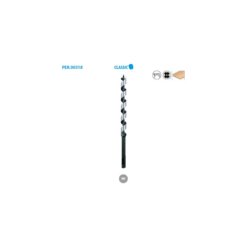 Leman - Mèche hélicoïdale sds+ pour charpente bois Classic ø 18 Long. 400 Long. Utile 320mm