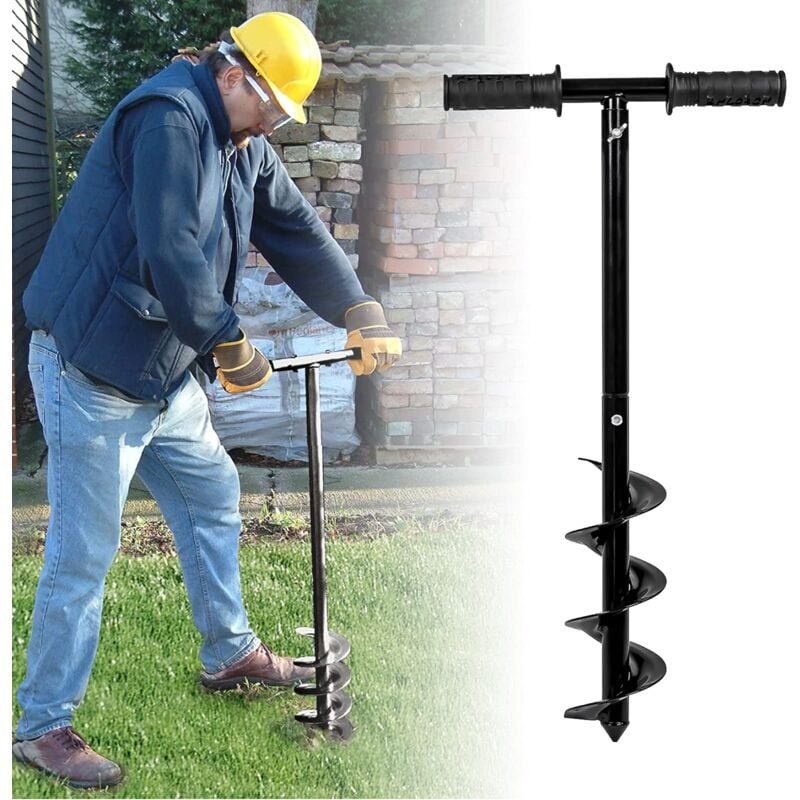 Beijiyi - Mèche Jardin Tarière Tarière Manuelle de Jardin,Tarière Hélicoïdale avec Poignée,Gants Outil de Jardinage pour Faire Trou Planter des