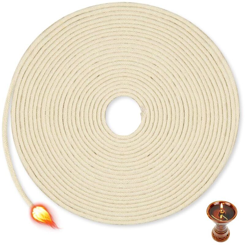 Meche Lampe à Huile Ronde 3 MM,Meche Bougie Coton Tressé,Tempete Meche Lampe a Petrole Ancienne,MèChe pour Bruleur à Alcool,MèChe Remplacement pour