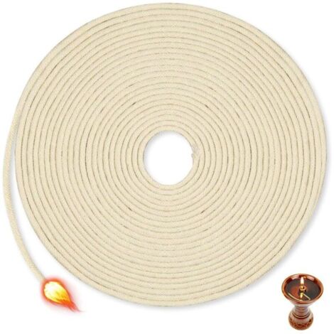 Meche Lampe à Huile Ronde 3 MM,Meche Bougie Coton Tressé,Tempete Meche Lampe a Petrole Ancienne,MèChe pour Bruleur à Alcool,MèChe Remplacement pour Brûleur Huile,MèChe en Fibre de Verre