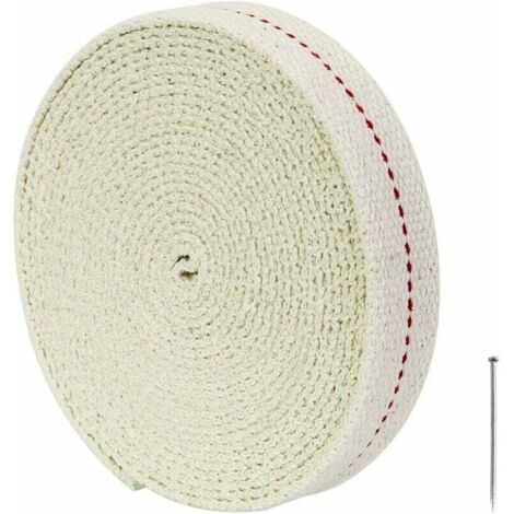 Mèche, mèche à huile plate de 450 cm, en 100% coton Mèche de rechange, largeur 2 cm, adaptée aux lampes à pétrole Lampes à huile (blanche)