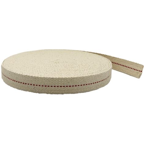 Mèche plate en coton de 7/8 pouces, 15 pieds de long, convient aux lampes à huile et aux lampes à kérosène (4,5 mètres).