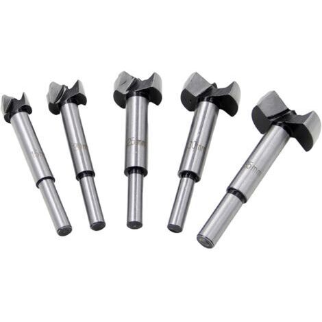 Mèche pour bois, Mèches Forestières, 5 PCS (15/20/25/30/35mm), Foret à Bois en Alliage de Qualité Supérieure avec Queue Ronde Pour le Perçage Dans le Bois,Contreplaqué