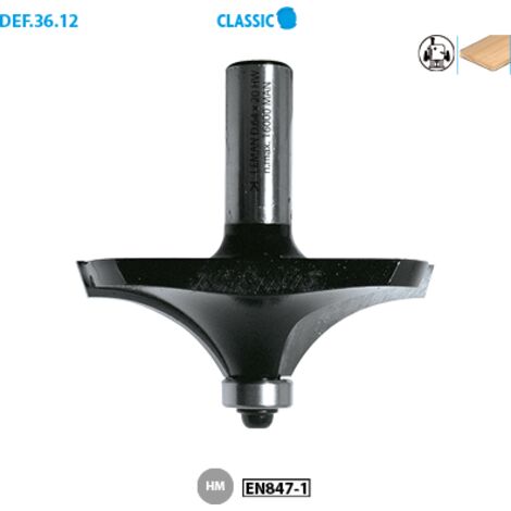 Mèche pour moulures décoratives HM + guide D. 64 mm L.U. 20 mm Q. 12 mm - 3612.700.00 - Leman