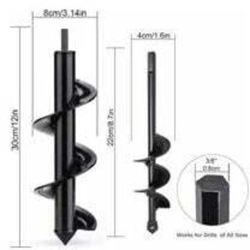 Yzmrbdqc - Mèche Tarière pour Perceuse, Jardin Foreuse ø 80 ø 40mm+ Gants, Jardin Tarière pour Perceuse électrique, Outil de Plantation Pratique pour