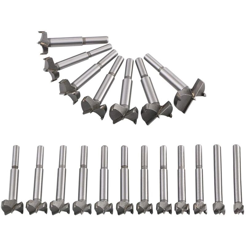 Tigrezy - Mèches Bois 19PCS (10MM - 40MM) Fraise Carbure, L'installation de Portes Sphériques, Tiroirs, Mèches à Façonner Foret pour Faire Des Trous