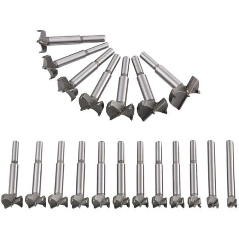 Mèches Bois 19PCS (10MM - 40MM) Fraise Carbure, L'installation de Portes Sphériques, Tiroirs, Mèches à Façonner Foret pour Faire Des Trous Propres à Fond Plat Dans Le Boisdyk-alovez