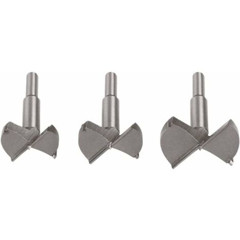 Mèches Bois, 3Pcs (45/50/60MM) Fraise Bois Carbure, L'installation de Portes Sphériques Bois, Tiroirs, Vous aide rapidement pour faire des trous propres à fond plat dans le bois