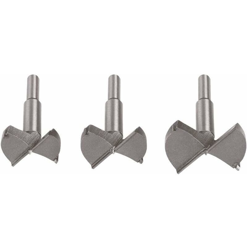 Mèches Bois, 3Pcs (45/50/60MM) Fraise Bois Carbure, L'installation de Portes Sphériques Bois, Tiroirs, Vous aide rapidement pour faire des trous