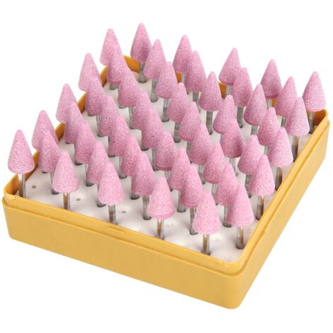 Mèches de meulage, cône triangulaire en céramique, tête de roue en oxyde d'aluminium, accessoires d'outils rotatifs 50 pièces