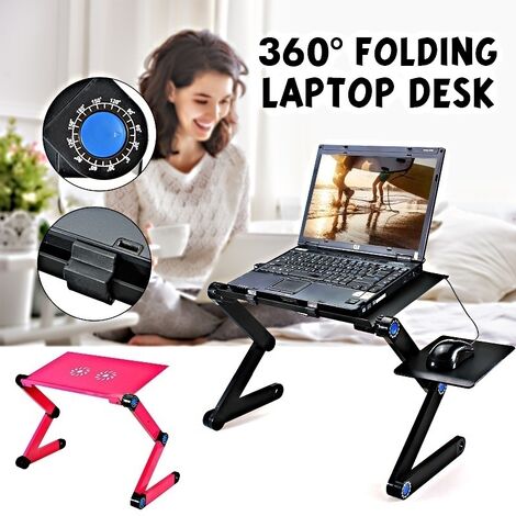 Notebooktisch Laptoptisch Betttisch PC Ständer Faltbar Klapptisch mit Ventilator 