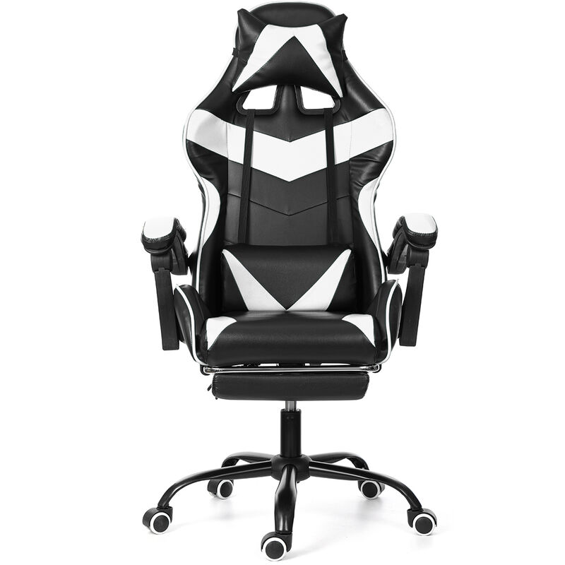 Meco Gaming Stuhl Bürostuhl Schreibtischstuhl mit Armlehne Gamer Stuhl Drehstuhl Höhenverstellbarer Gaming Sessel PC Stuhl Ergonomisches Chefsessel