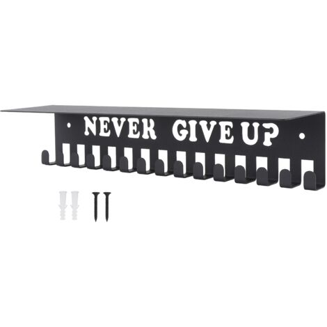 Medal Hanger Wall Mount Metal Multiple Hooks High Load Bearing Trophy Shelf for Home Entryway S
