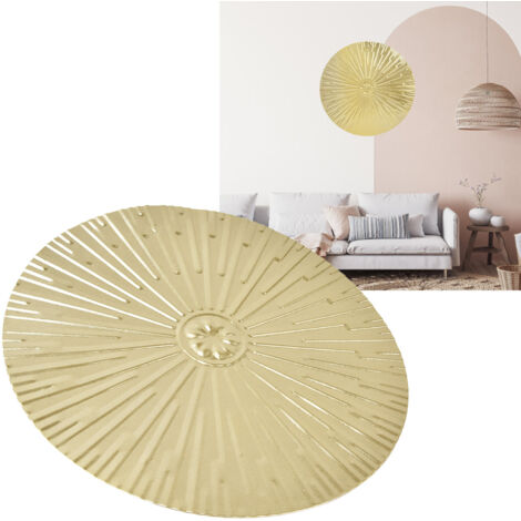 Medallón de pared de hierro forjado con vetas europeas, disco decorativo grande y único para uso en interiores, regalo