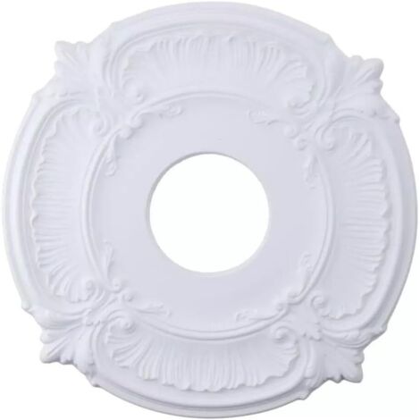 Medallón de ventilador de techo redondo decorativo de PU de estilo europeo para decoración elegante del hogar, lavadero, accesorios decorativos con anillo redondo francés.