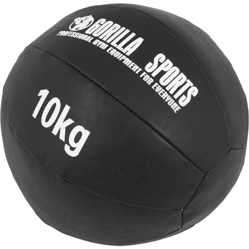 Gorilla Sports - Médecine Ball Cuir Synthétique de 1kg à 10kg - Poids : 10 kg