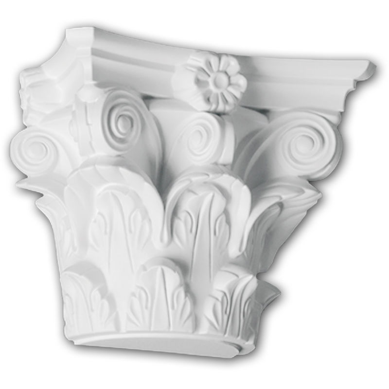 

Profhome Decor - Capitel de media columna 115010 Profhome Columna Elemento decorativo estilo corintio blanco