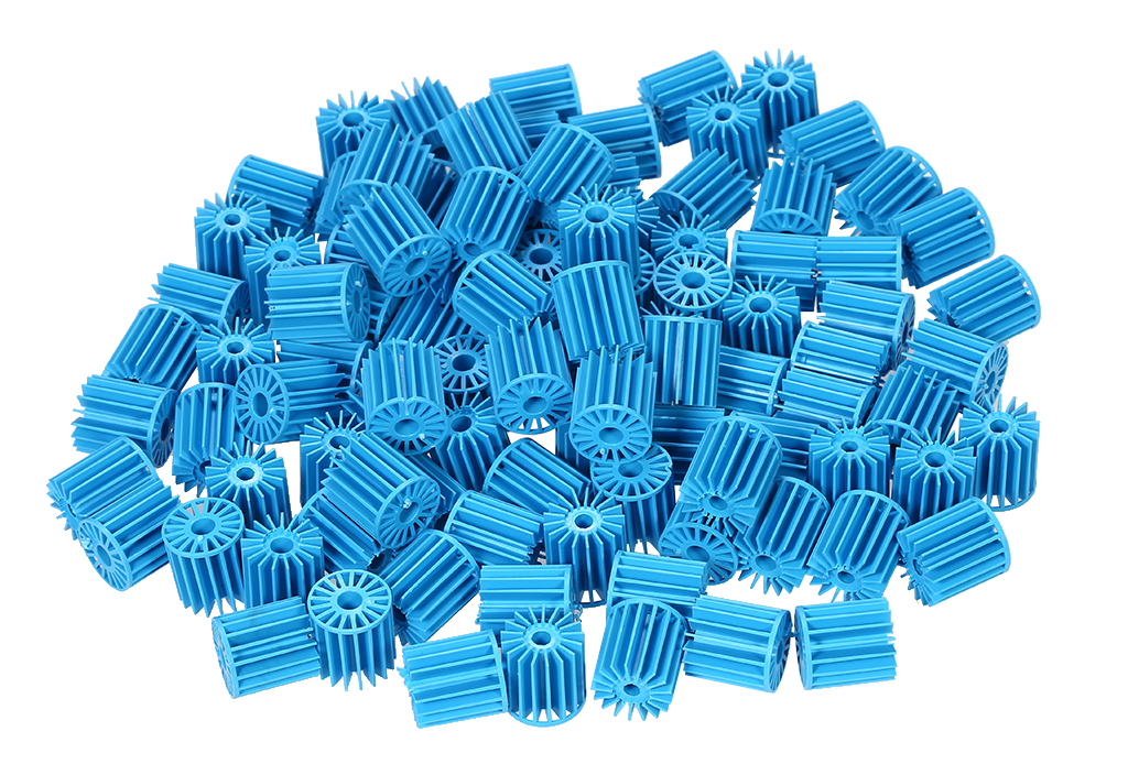 Asupermall - Media De Filtration Biologique D'Aquarium De 100Pcs 15 * 16Mm, Bleu