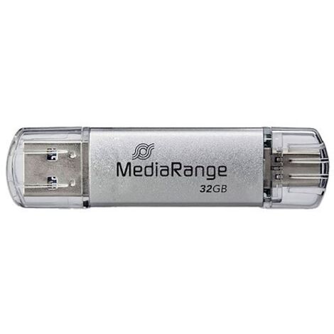 Media Range clé USB Combo 32 Go Usb 3.2 (USB-A), Usb 3.2 (USB-C) Argent