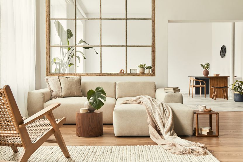 2024 home decor trends borwn leather sofa