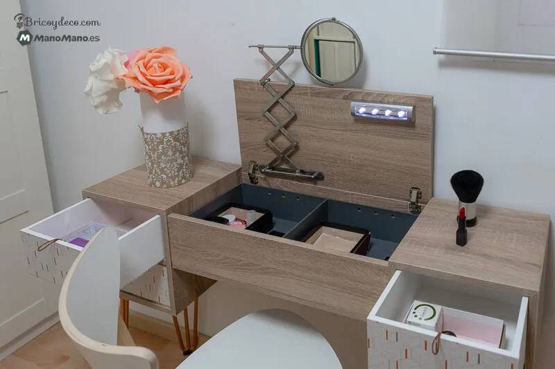 Tocador de maquillaje: DIY