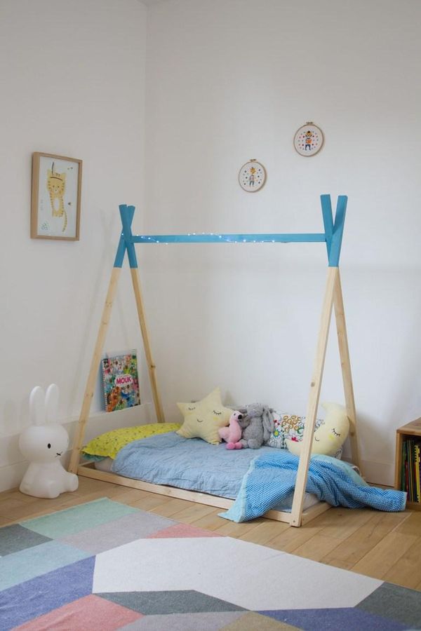 DIY tipi tent bed frame