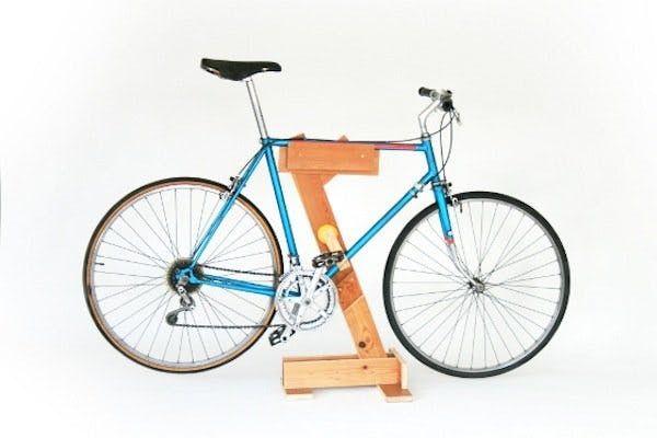 wooden bike maintenance stand