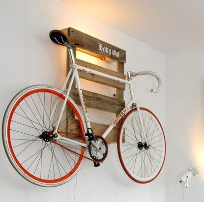 pallet bike rack wall
