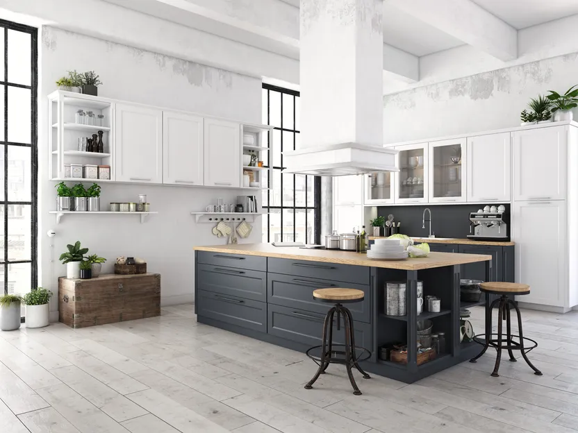 Décoration de cuisine avec un ilot central