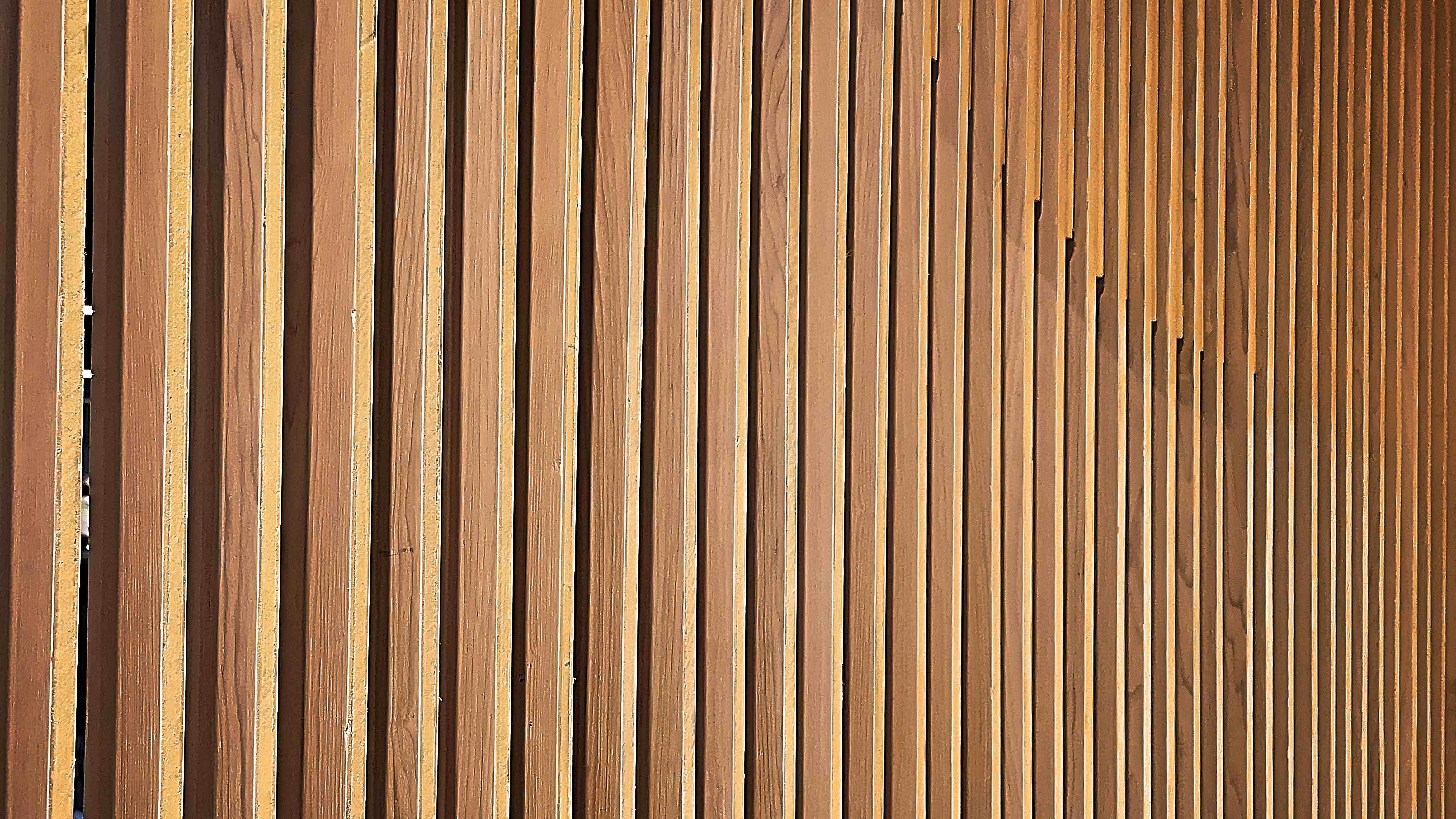 Wooden Wall Partition, Room Divider, Floor To Ceiling Wooden Slats