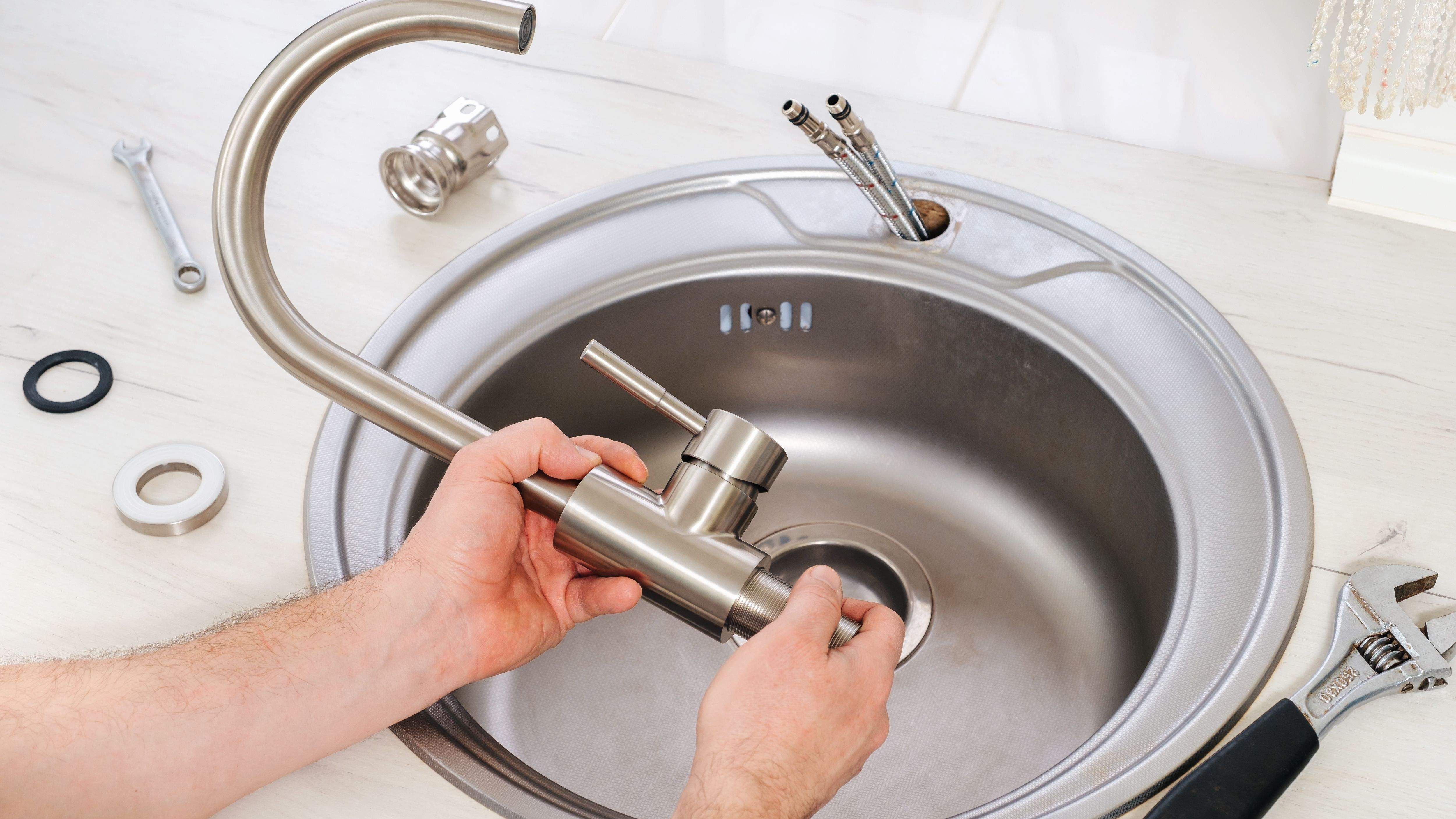 replace kitchen sink mixer tap