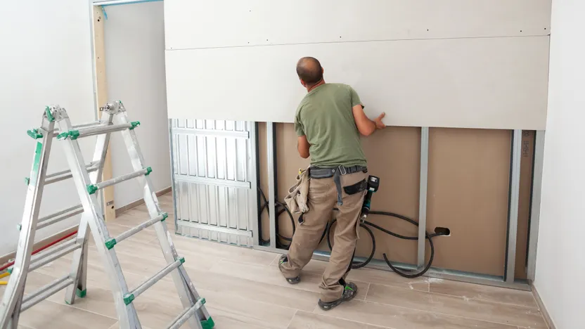 Comment monter une cloison en plaque de plâtre sur une ossature métallique