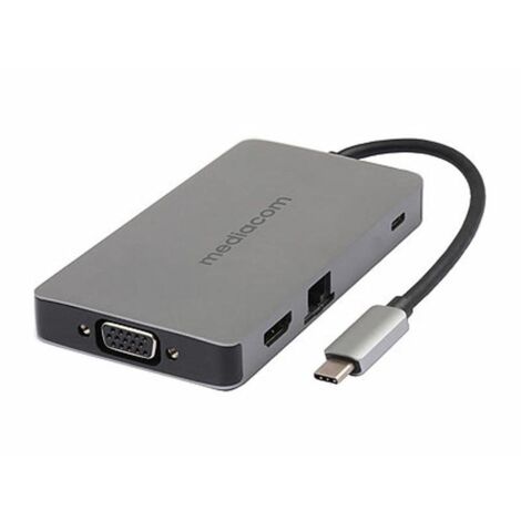 Mediacom MD-C318 station d'accueil Avec fil USB 3.2 Gen 1 (3.1 Gen 1) Type-C Aluminium