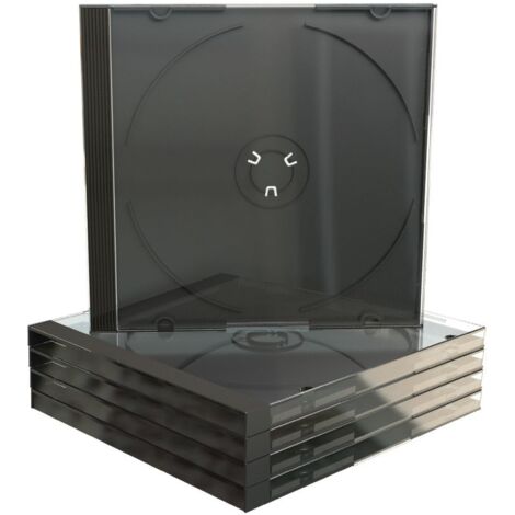 MEDIARANGE Boîtiers CD vides, Standard, Pack de 5, noir/transparent