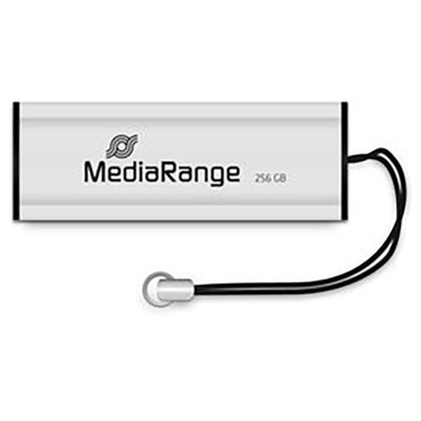 MediaRange MEDIARANGE MR919 - 256 Go - USB Type-A - 3.2 Gen 1 (3.1 Gen 1) - 100 Mo/s - Slide - Noir - Argent (MR919)