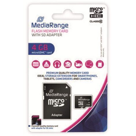 MEDIARANGE MicroSD-Card Class 10, 4 GB