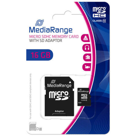 Mediarange mr958 memoria flash 16 gb microsdhc clase 10